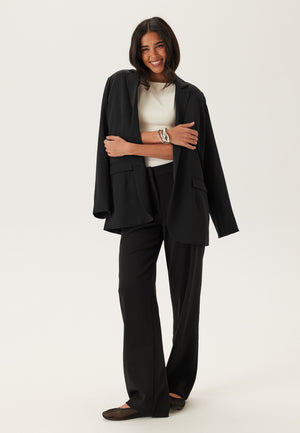 Straight High Waist Suit Trousers