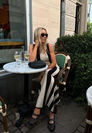 Striped Sleeveless Knitted Dress