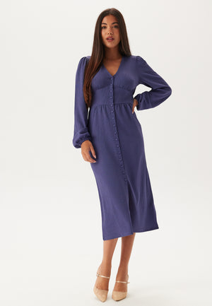 Structure Button Midi Dress