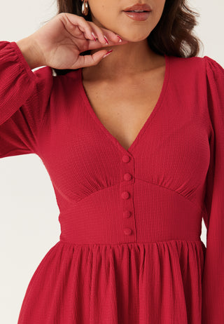 Structure Button Mini Dress