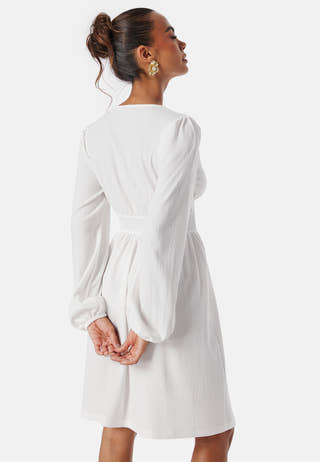 Structure Button Short Dress