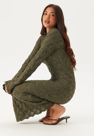 Structure Long Sleeve Midi Dress