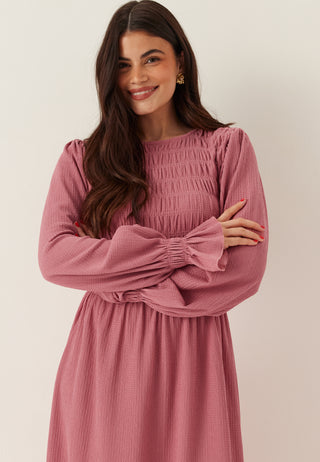 Structure Long Sleeve Midi Dress