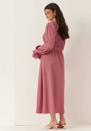 Structure Long Sleeve Midi Dress