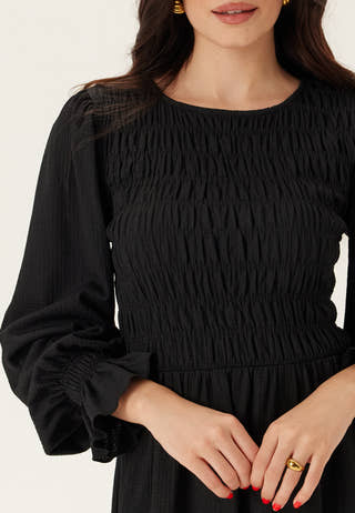 Structure Long Sleeve Midi Dress