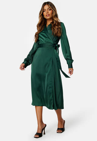 Terilee Satin Wrap Dress