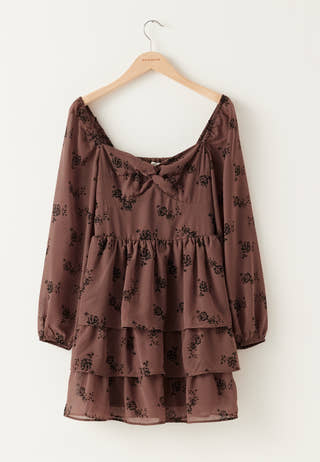 Twist Detail Flounce Dress