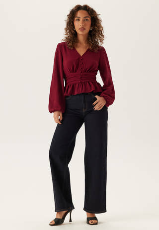 V-neck Button Blouse