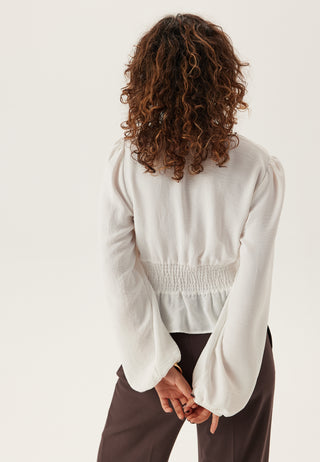V-hals Bluse med Knapper