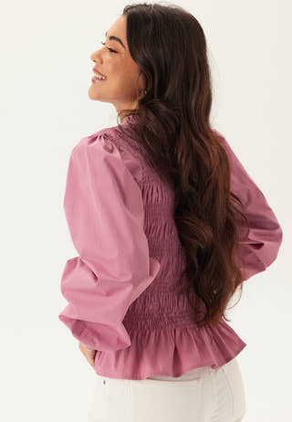 V-neck Cotton Smock Blouse