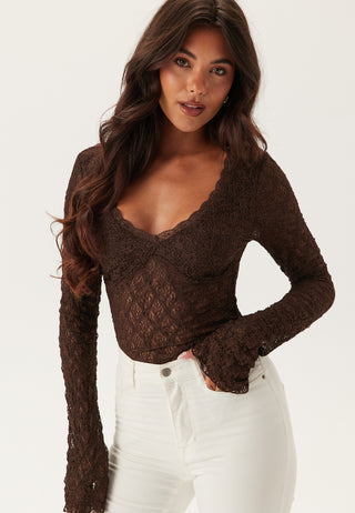 V-Neck Lace Top