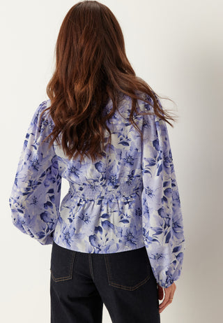 V-hals Smock Bluse