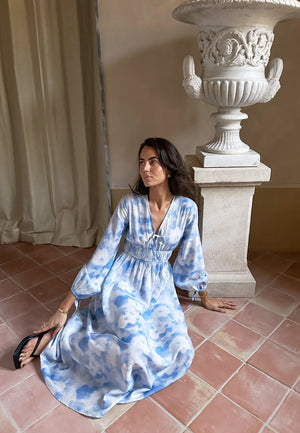 CC V-neck Viscose Strap L/S Dress