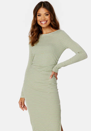 Vendela drapy striped dress