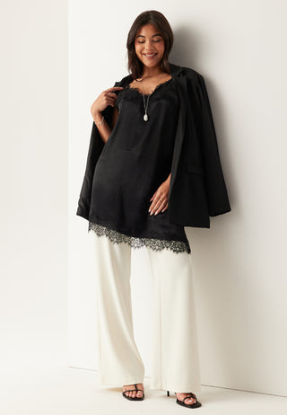 Viscose Satin Lace Minikjole