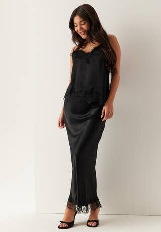 Viscose Satin Lace Singlet