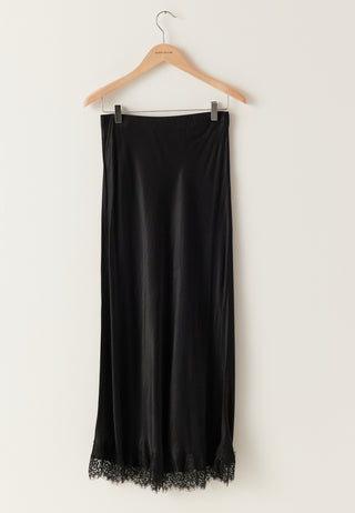 Viscose Satin Lace Skirt