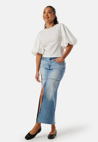 Bluse med voluminøse ermer