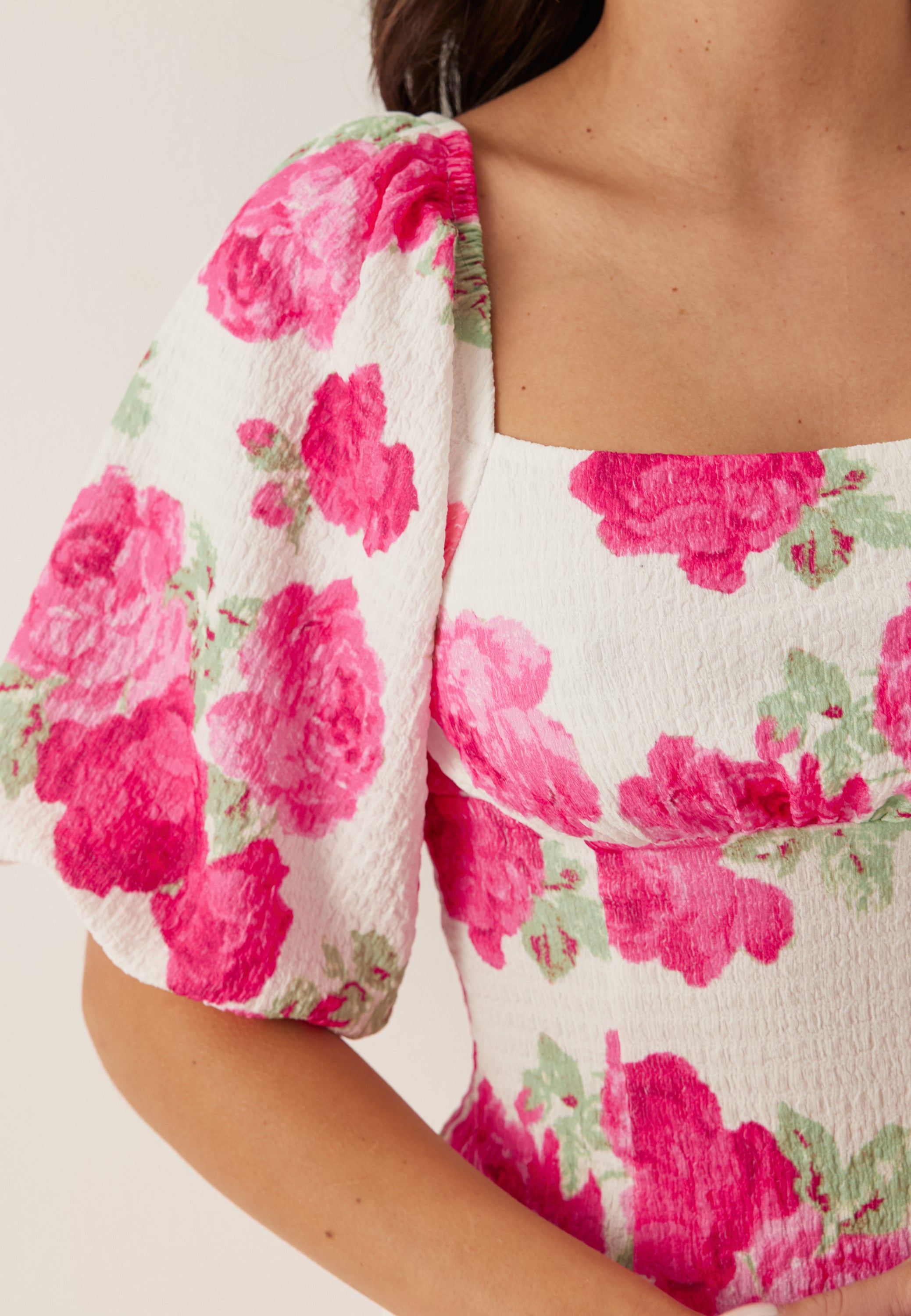 Volume Sleeve Midi Dress