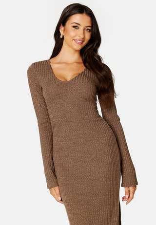 Winter deep V-neck dress