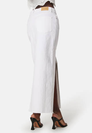 Denim Slit Midi Skirt