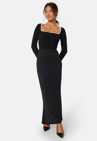 Square Neck Contrast L/S Top