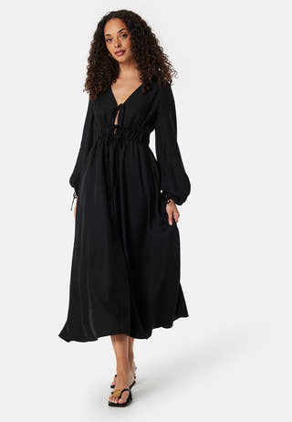 V-neck Strap L/S Dress