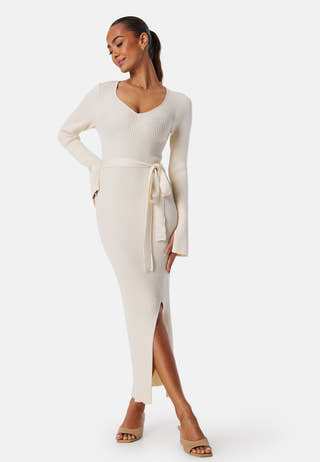 Slit Knitted Midi Dress