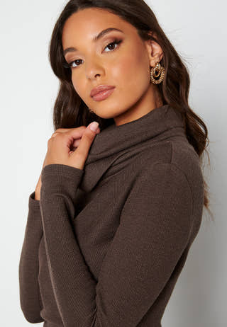 Mellen knitted cowl neck dress
