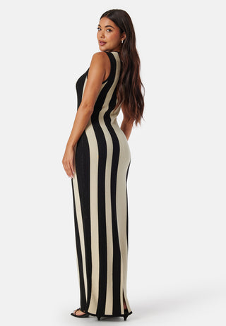 Striped Sleeveless Knitted Dress