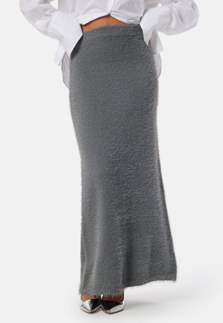 Fluffy Knitted Maxi Skirt