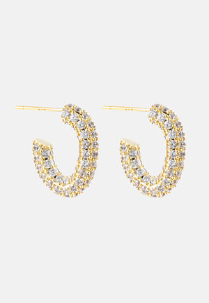 Monaco Pave Hoops 13 mm