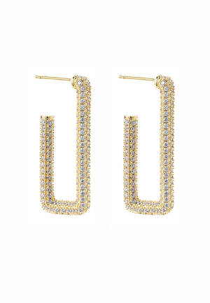Monaco Rectangle Hoops Crystal