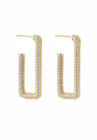 Monaco Rectangle Hoops Crystal