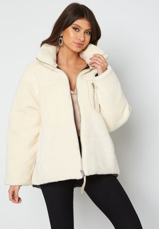 Back Embroidery Sherpa Jacket