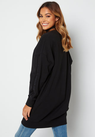 Logo Trim Mock Neck Dress