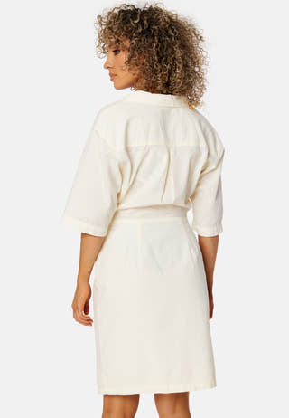 Short Sleeves Seersucker Dress