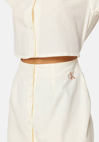 Short Sleeves Seersucker Dress