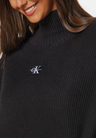 Woven Label Loose Sweater Dress
