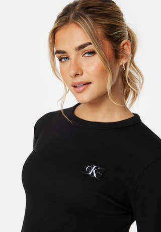 Woven Label Rib Long Sleeve