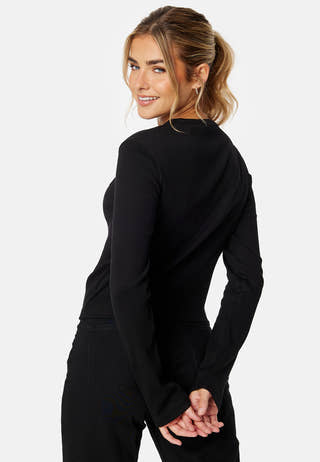 Woven Label Rib Long Sleeve