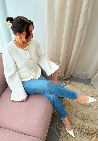 Wide Sleeve Bouclé Jacket