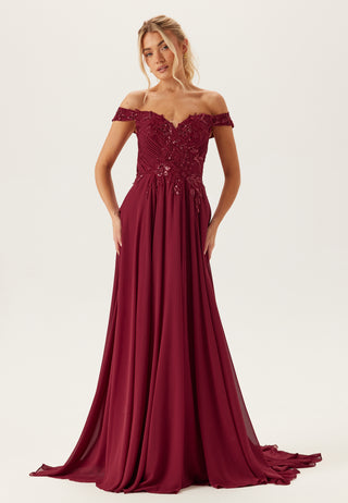 Chiffon Off Shoulder Evening Dress