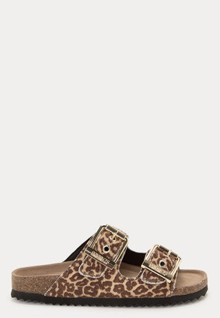 Leopard Two Buckle Sandal