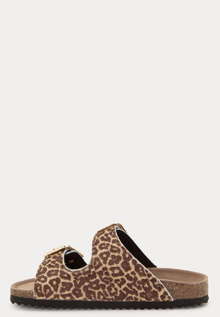 Leopard Two Buckle Sandal