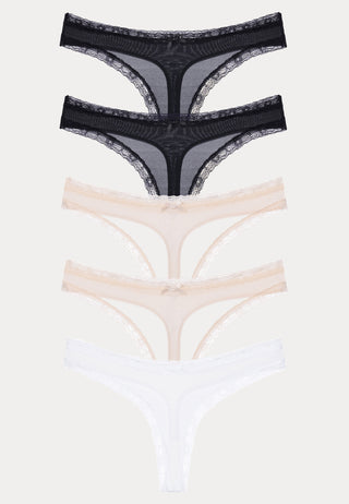 Essential Microfibre Thong 5-pack