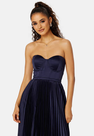 Milan Bustier Pleated Dress