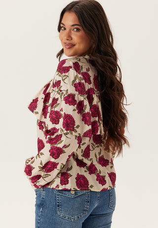 Printed Frill Blouse