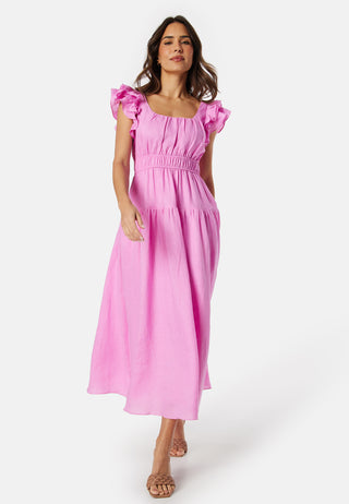 Athena Ruffle Midi Dress