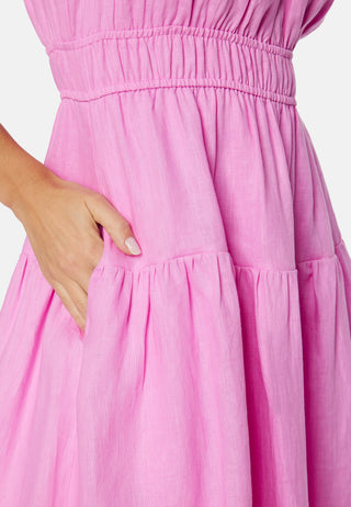 Athena Ruffle Midi Dress